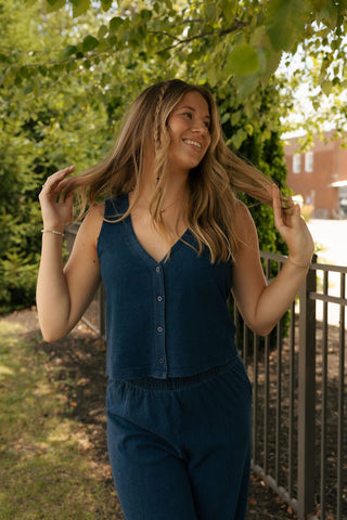 Solace Jersey Knit Denim Top, Indigo by Z Supply *final sale - The Red Thread Boutique