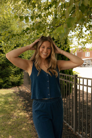 Solace Jersey Knit Denim Top, Indigo by Z Supply *final sale - The Red Thread Boutique