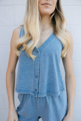Solace Jersey Knit Denim Top, Medium Indigo by Z Supply *final sale - The Red Thread Boutique