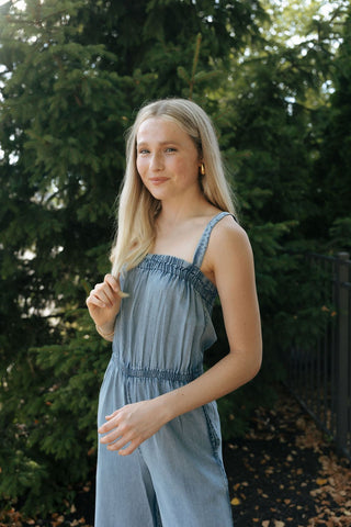 Solara Chambray Jumpsuit *final sale - The Red Thread Boutique
