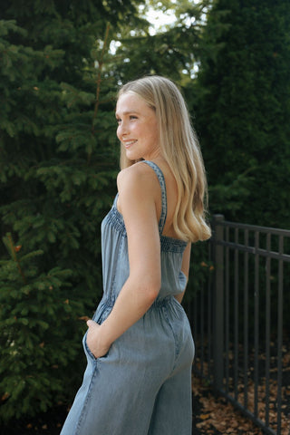 Solara Chambray Jumpsuit *final sale - The Red Thread Boutique