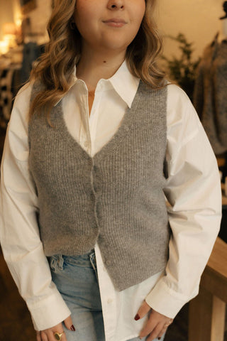 Staple Pocket Collar Top, Off White *final sale* - The Red Thread Boutique