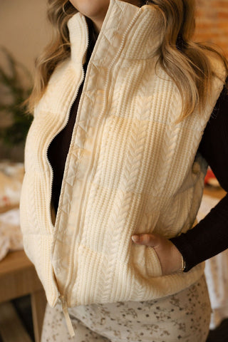 Stormie Vest, Cream - The Red Thread Boutique