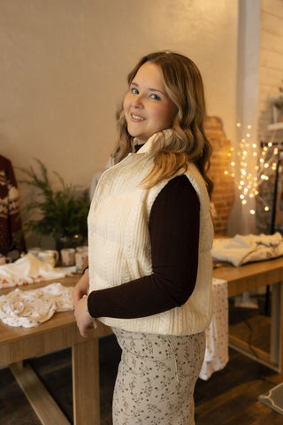 Stormie Vest, Cream - The Red Thread Boutique