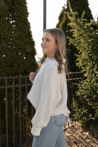 Stripe Button Up, Gauze Blue - The Red Thread Boutique