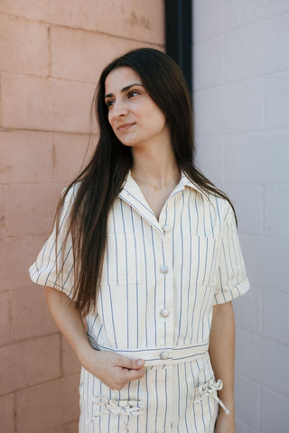 Stripe Jacket, Blue/Off White *final sale - The Red Thread Boutique