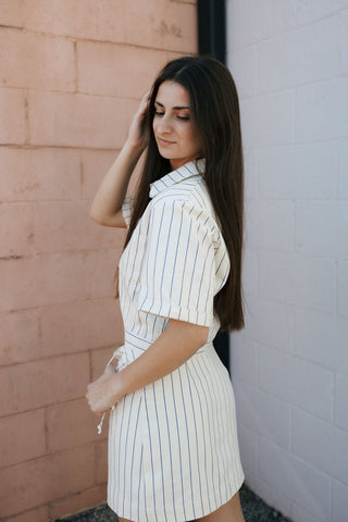 Stripe Jacket, Blue/Off White *final sale - The Red Thread Boutique