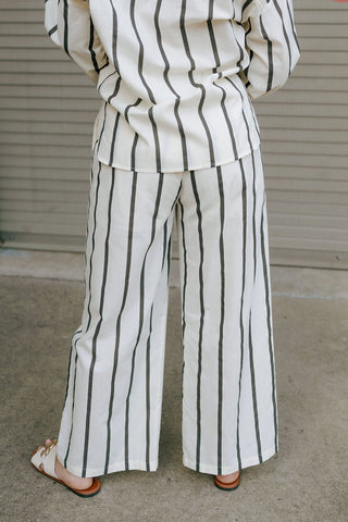 Stripe Straight Leg Pants, Black *final sale - The Red Thread Boutique