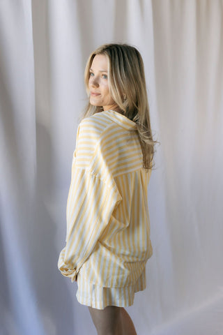 Sunny Days Stripe Shorts, Yellow - The Red Thread Boutique