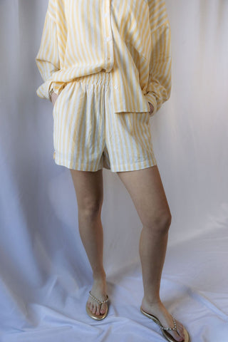 Sunny Days Stripe Shorts, Yellow - The Red Thread Boutique