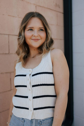 Sycamore Stripe Sweater Vest, Sea Salt by Z Supply *final sale* - The Red Thread Boutique