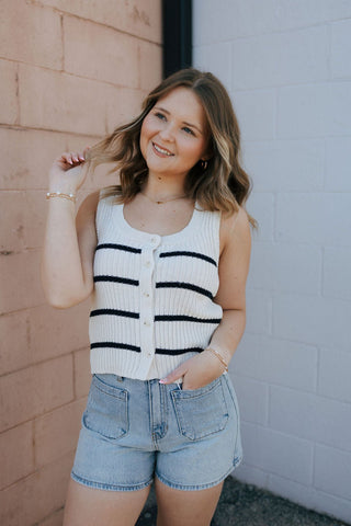 Sycamore Stripe Sweater Vest, Sea Salt by Z Supply *final sale* - The Red Thread Boutique