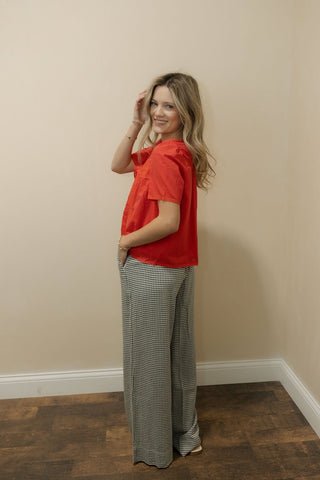 The Beth Lace Inset Top, Chili - The Red Thread Boutique