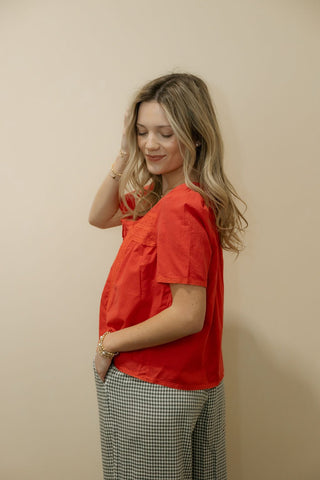 The Beth Lace Inset Top, Chili - The Red Thread Boutique