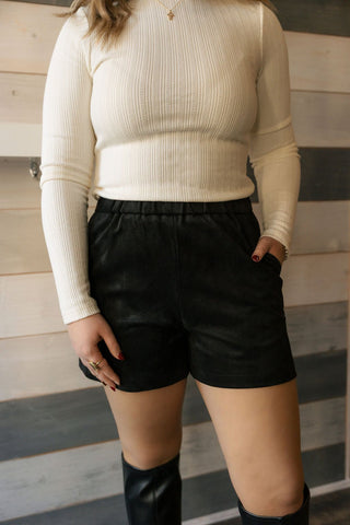 Tia Suede Short, Black by Z Supply *final sale* - The Red Thread Boutique