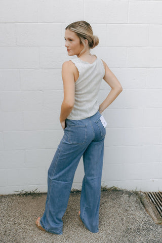Tie Waist Denim by Vervet - The Red Thread Boutique