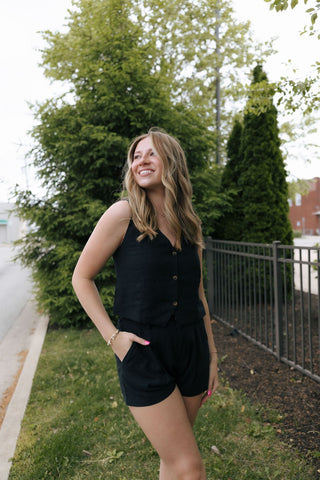 Topanga Linen Shorts, Black by Z Supply *final sale - The Red Thread Boutique