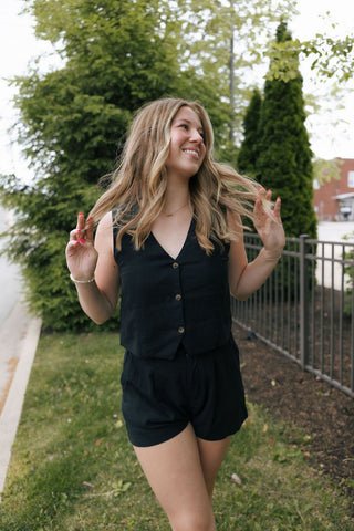 Topanga Linen Shorts, Black by Z Supply *final sale - The Red Thread Boutique