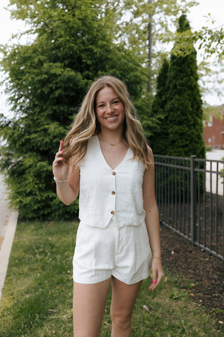 Topanga Linen Shorts, White by Z Supply *final sale - The Red Thread Boutique