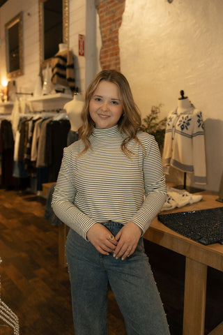 Tori Top, Black/Cream - The Red Thread Boutique