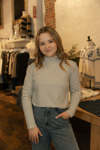 Tori Top, Black/Cream - The Red Thread Boutique