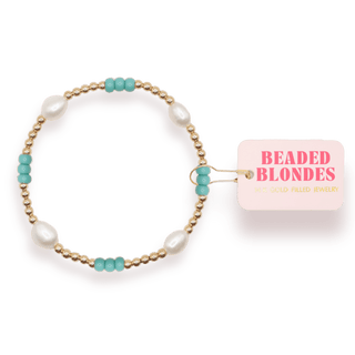 Turquoise Pearl Poppi Bracelet - The Red Thread Boutique