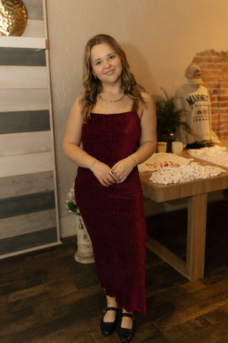 Velvet Dress, Berry *final sale* - The Red Thread Boutique