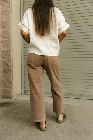 Washed Color Pants, Mocha - The Red Thread Boutique