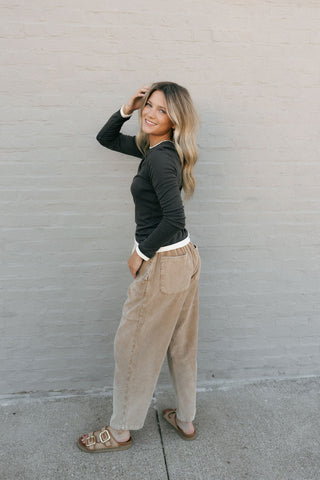 Washed Cord Pants, Tan *final sale* - The Red Thread Boutique