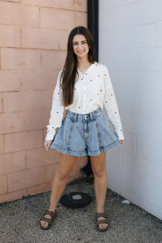 Washed Denim Shorts *final sale - The Red Thread Boutique