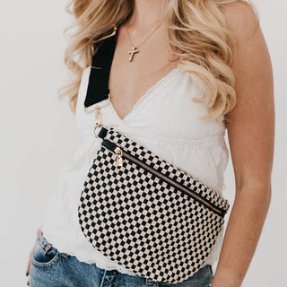 Westlyn Woven Bum Bag, Checkered Blush - The Red Thread Boutique