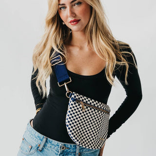 Westlyn Woven Bum Bag, Checkered Blush - The Red Thread Boutique