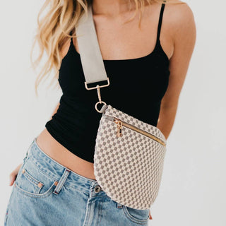 Westlyn Woven Bum Bag, Checkered Gray - The Red Thread Boutique
