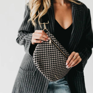 Westlyn Woven Bum Bag, Gray/Black - The Red Thread Boutique