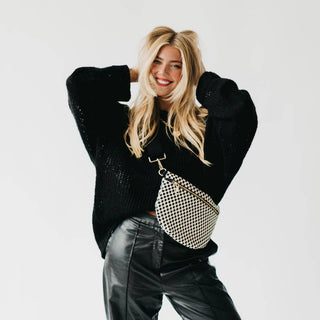 Westlyn Woven Bum Bag, Gray/Black - The Red Thread Boutique