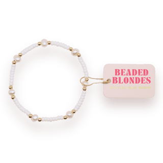 White Pearl Bracelet: Standard 6.75 inch - The Red Thread Boutique