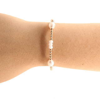 White Pearl Poppi Bracelet: Standard 6.75 inch - The Red Thread Boutique