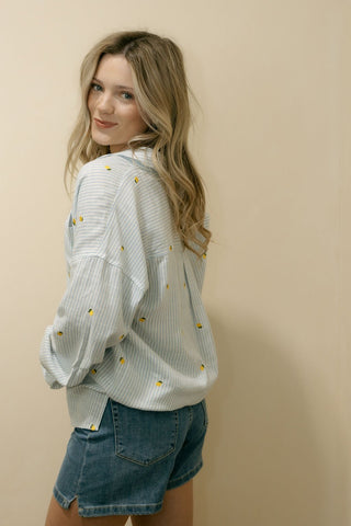 Willow Shirt, Lemon Stripe - The Red Thread Boutique