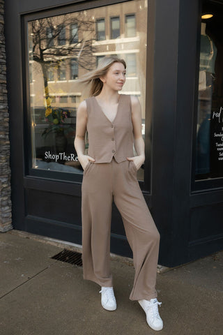 Z Supply Andre Wide Leg Pant, Milk Shake - The Red Thread Boutique