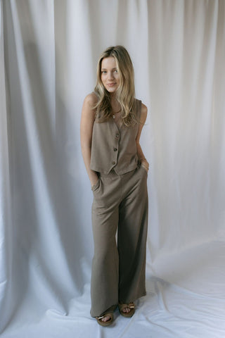 Z Supply Andre Wide Leg Pant, Milk Shake - The Red Thread Boutique