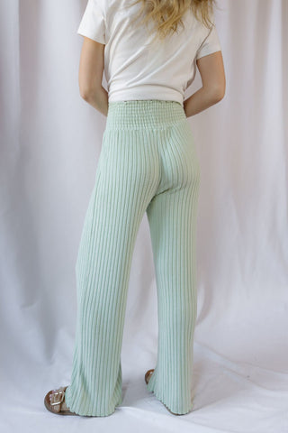 Z Supply Dawn Smocked Rib Pants, Sprout - The Red Thread Boutique