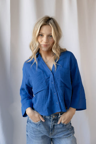 Z Supply Helena Shirt, Nautical - The Red Thread Boutique