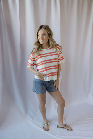 Z Supply Prado Stripe Sweater Tee, Gelato - The Red Thread Boutique