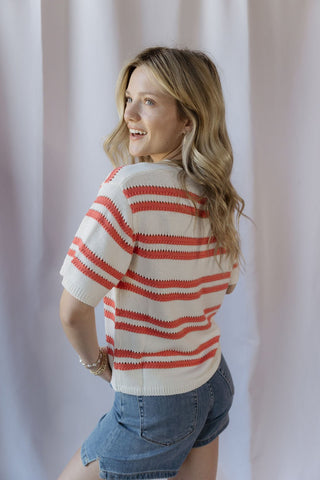Z Supply Prado Stripe Sweater Tee, Gelato - The Red Thread Boutique