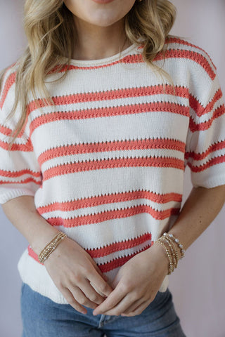Z Supply Prado Stripe Sweater Tee, Gelato - The Red Thread Boutique