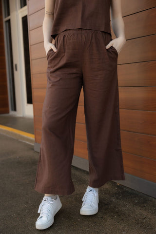 Z Supply Scout Linen Pants, Chocolate Cherry - The Red Thread Boutique