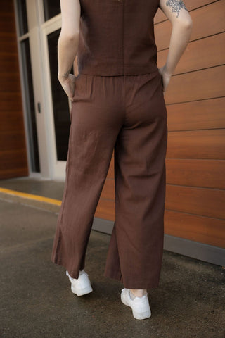 Z Supply Scout Linen Pants, Chocolate Cherry - The Red Thread Boutique
