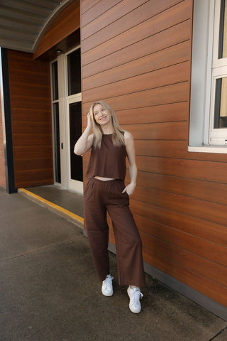 Z Supply Scout Linen Pants, Chocolate Cherry - The Red Thread Boutique