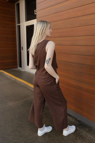 Z Supply Scout Linen Pants, Chocolate Cherry - The Red Thread Boutique