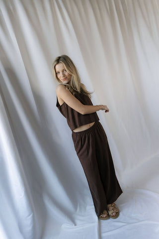 Z Supply Sloane Linen Top, Chocolate Cherry - The Red Thread Boutique